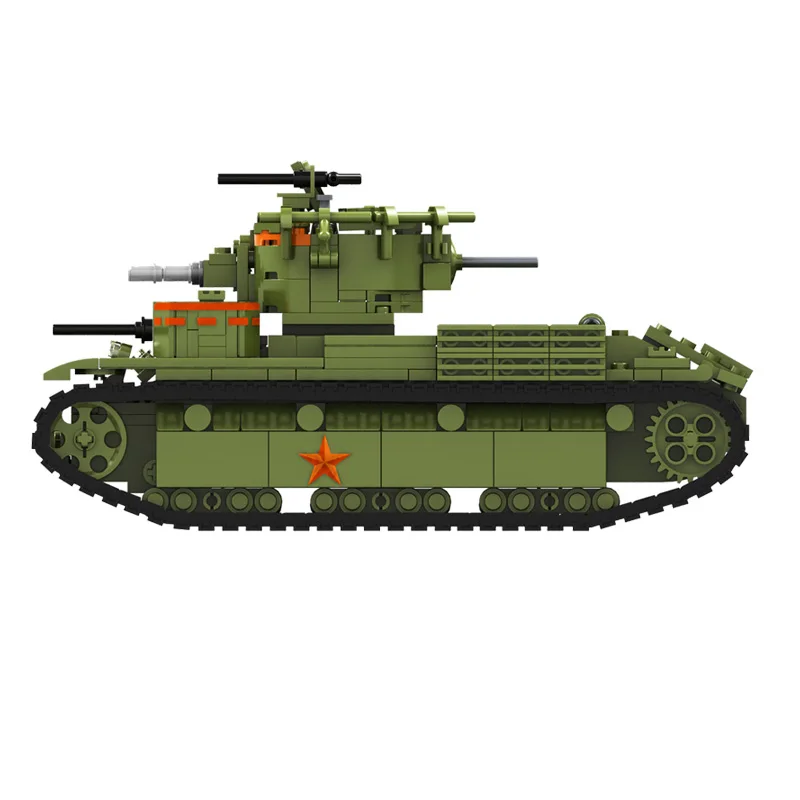 Karinės serijos Pasaulinio Karo Sovietų T-28 vidutinis tankas Kareivis ginklas 