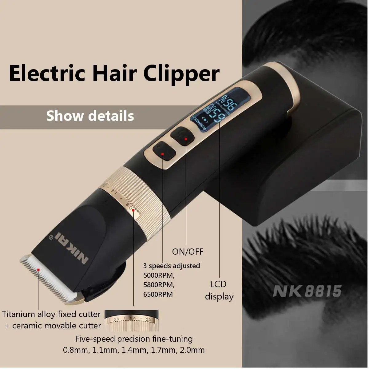 Elektriniai Plaukų Clipper USB Įkrovimo Baldheaded Skustuvas Barzda Žoliapjovės Profesionalus Kirpėjas Kirpti Vejapjovė Pjovimo Staklės Skustuvas