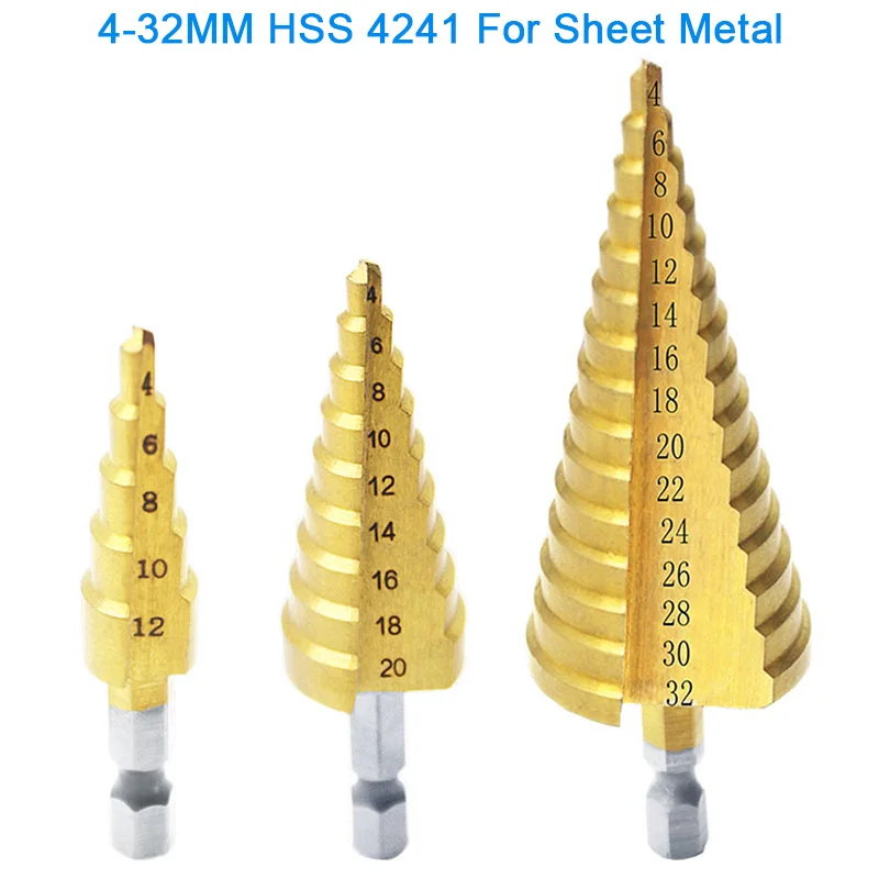 1/3pcs Lakštinio metalo įrankiai, Gręžimo Core 4-12/20/32mm 1/4