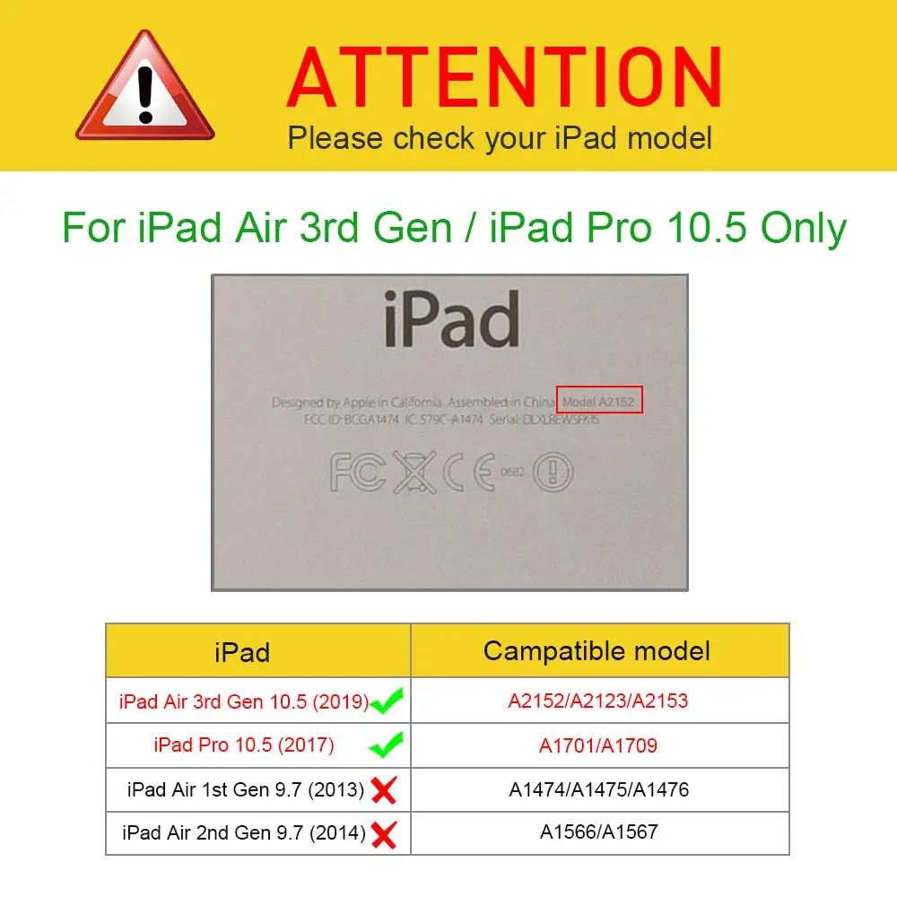 Tablet Case For iPad 3 Oro 10.5 2019 Smart Cover Trifold Stovi Minkštas Atgal 3 Kartos iPad Pro 10.5 2017 apsauginį kiautą