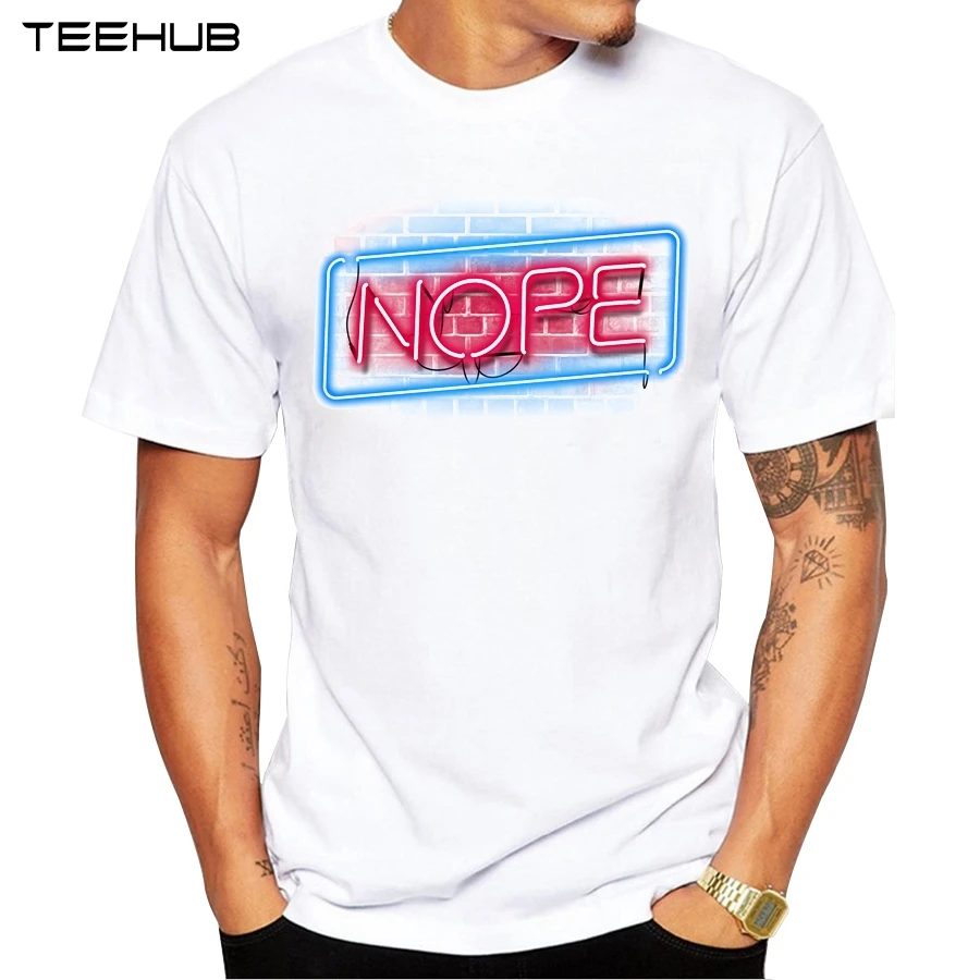 2019 Vyrų T Marškinėliai Mados Nope Dizaino Trumpas Rankovės Atsitiktinis Viršūnes Hipster Laišką Atspausdintas T-Shirt Cool Tee