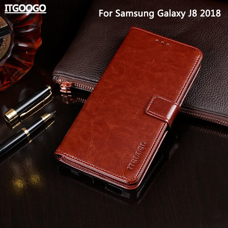 Case For Samsung Galaxy J8 2018 Padengti Aukštos Kokybės Apversti Odinis dėklas, Skirtas Samsung J8 2018 Padengti Rubisafe Telefono krepšys, Piniginė Atveju