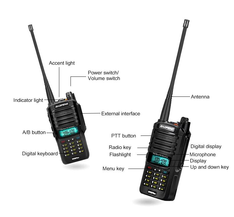 2020 nauji 2vnt 10W 4800mah BaoFeng UV-9R plius du būdu radijo VHF UHF nešiojama cb radijo Vandeniui walkie talkie uv 9R plius