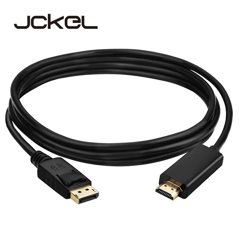 JCKEL 1,8 m 1080P DisplayPort 1.4 Kabelis DP HDMI Aktyvus Adapteris Display Port HDMI Gold Jungtis, Keitiklis, Laido Dell