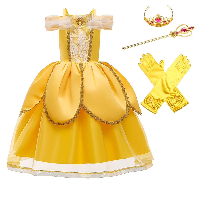 Vaikai Princesė Suknelės Mergaitėms Miegančioji Gražuolė Anime Cosplay Kostiumai Kalėdų Šalis Suknelės Išgalvotas Purus Suknelė Mergaitėms Dovanų