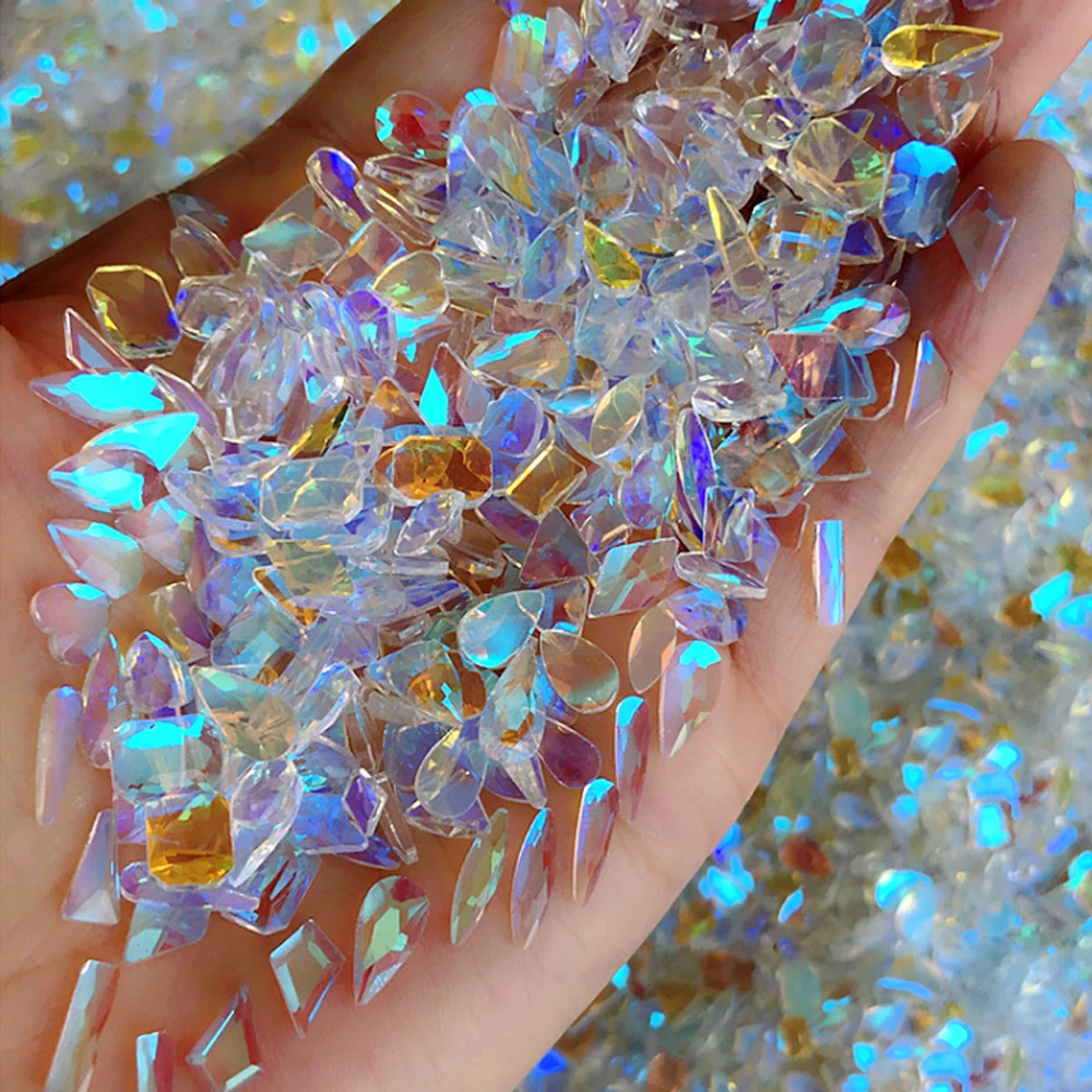 Aurora Kristalų, Cirkonio Sumaišykite formos 100vnt Butas galinio Stiklo Akmenys 