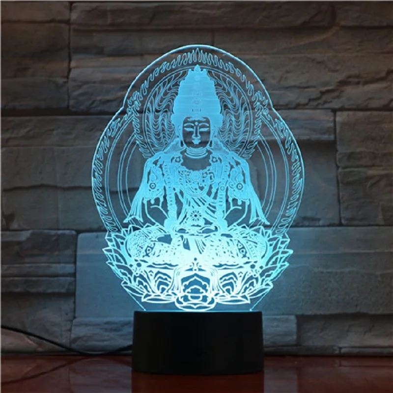 Indijos Dievas 3D USB Lempa LED Iliuzija Naktį Šviesos Šventė Mama Dovanos, Namų Stalo Apdailos Holograma Atmosfera Apšvietimo Abstrakčiai Acr