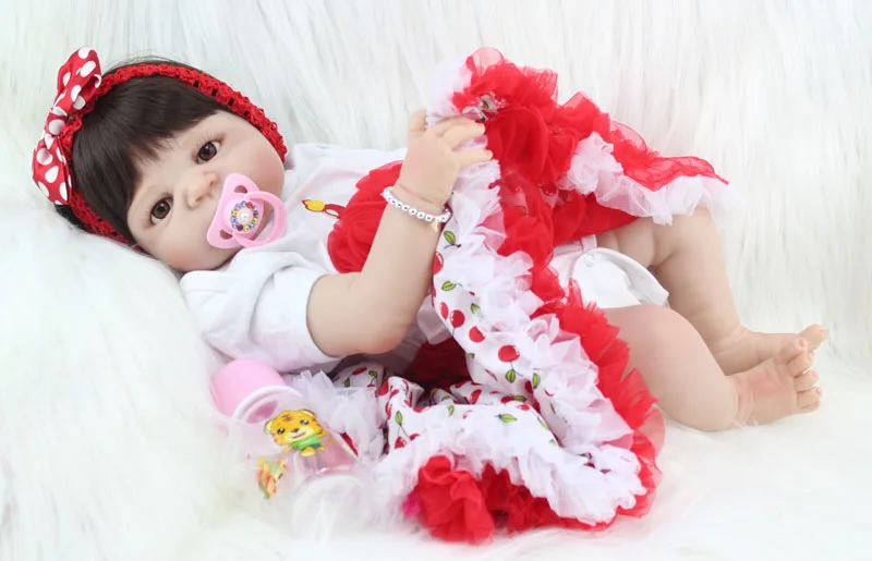 55cm Full Body Silikono Bebe Reborn Baby Girl Žaislas Realus 22inch Vinilo Naujagimiui Princesė Vaikiška Lėlė Puikus Gimtadienio Dovana