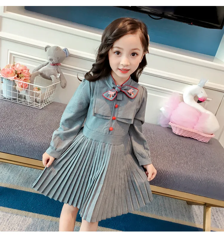 2019 korėjos Pavasarį, Rudenį 2-6Years Mergaitės Princesė Kūdikių Suknelė ilgomis Rankovėmis Bamblys Kostiumas Vaikams, Suknelės Vaikams, BC1229-1