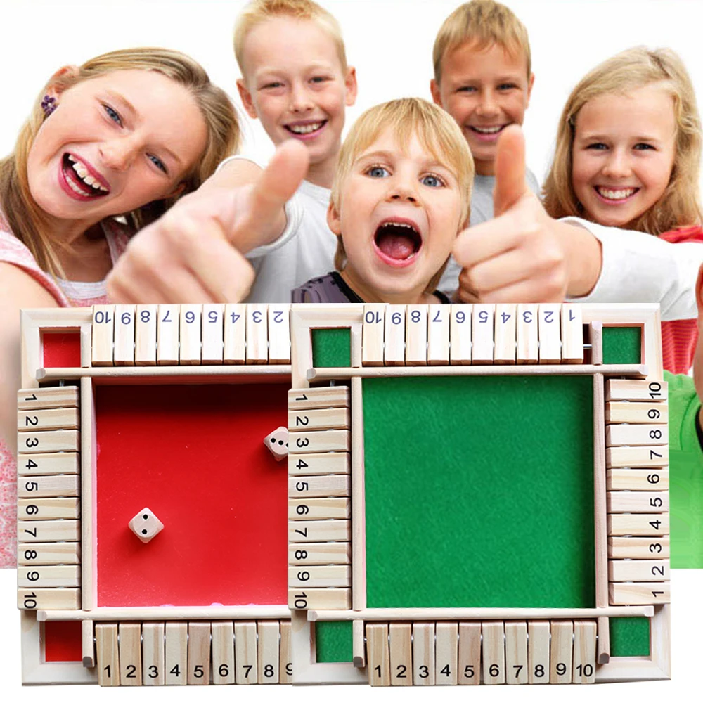 Vaikai Tradicinių Keturių Pusių Medinės 10 Numeris Pub Baras Valdybos Kauliukai Žaidimas Uždaryti Langą Mediniai Atminties Žaidimas Švietimo Žaislai
