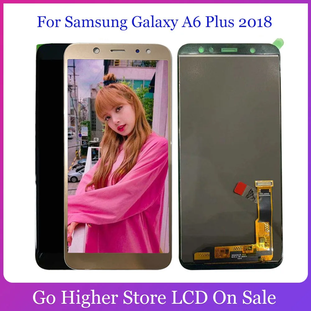 TFT Lcd Samsung Galaxy A6 Plius 2018 Lcd A605 A605F A605FN Ekranas LCD Ekranas Jutiklinis ekranas Aukso Asamblėja