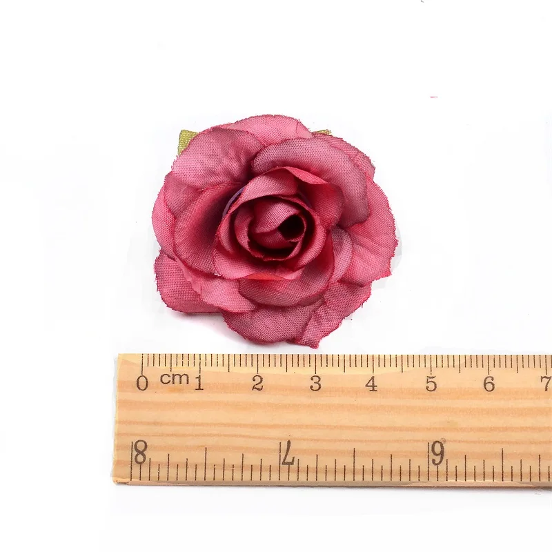 100 vnt 4cm Dirbtinių Gėlių Šilko Rožė Gėlių Galvos Vestuves Namų Puošybai 