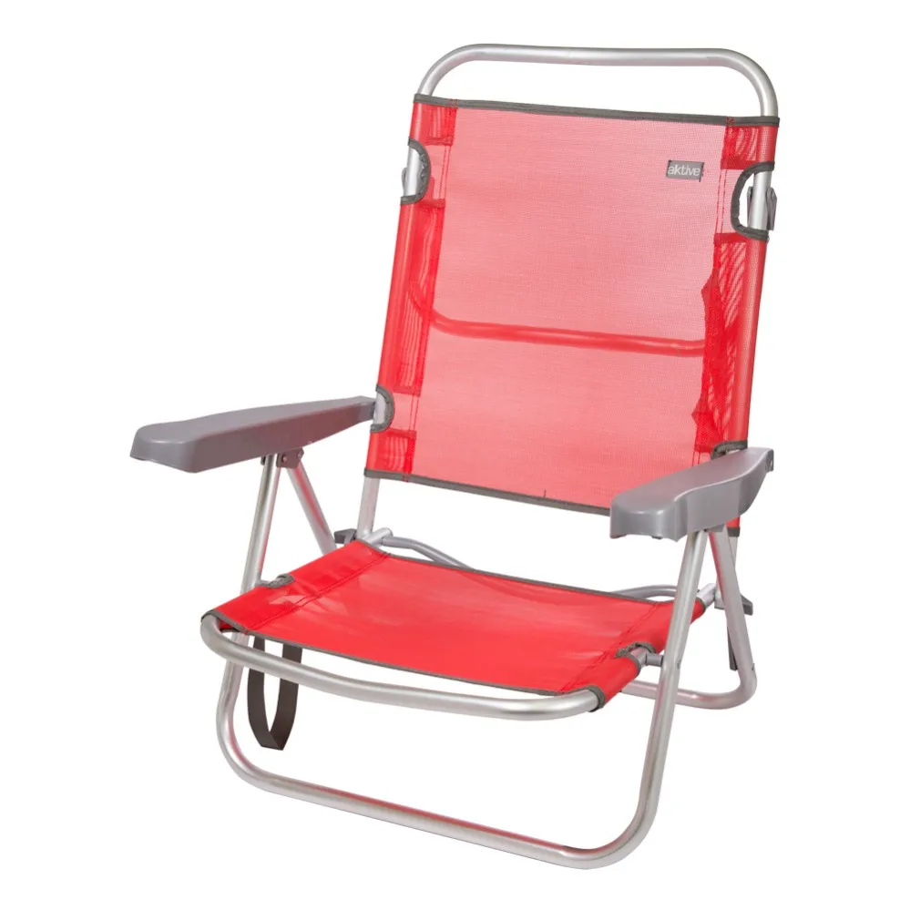 Sulankstomoji Kėdė multi-pozicijos, aliuminio Aktive Paplūdimio 61x43x82 cm-Raudona