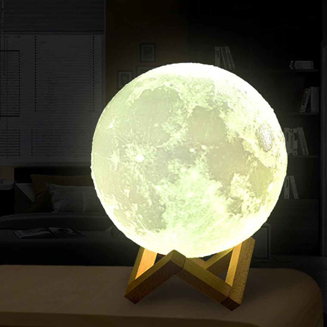 3D Spausdinimo Lempa Mėnulis Įkrovimo Mėnulio Lempa, 2 Spalvų Kaita 3D Light Touch Jungiklis Miegamojo Spinta Naktį Šviesos Kūrybos Dovanos