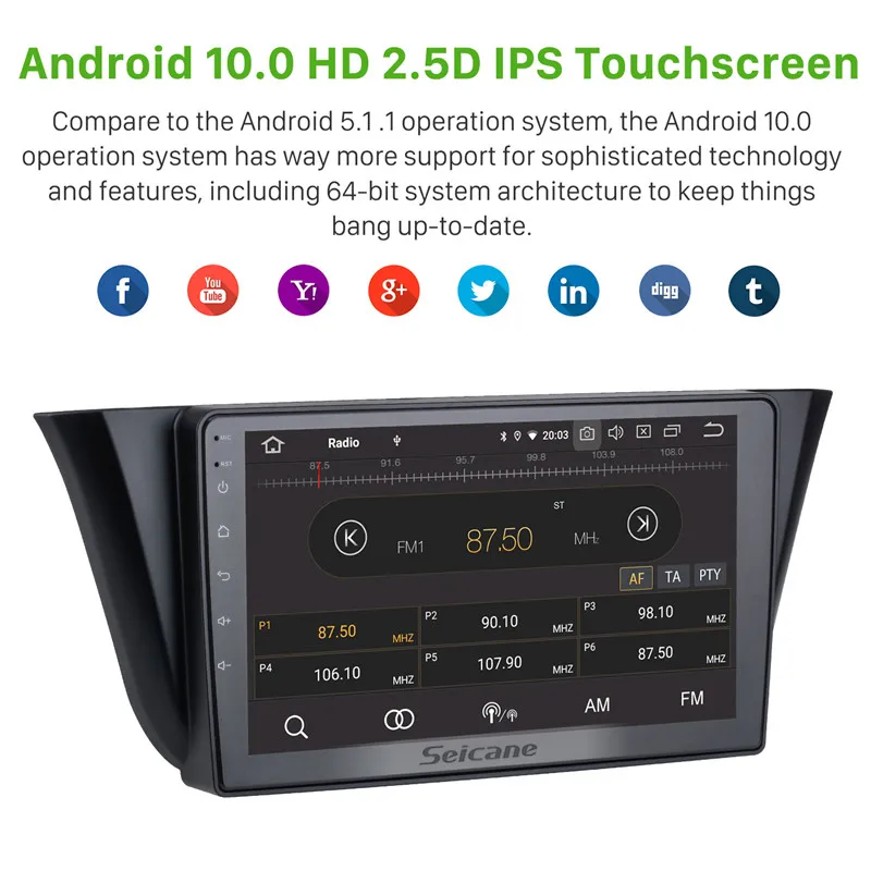 Seicane 9 colių Android 10.0 4GB RAM GPS Navigacija m. Iveco DAILY Automobilio radijo Galvos Vienetas Žaidėjas Paramos PSSS DAB+ Veidrodis nuorodą