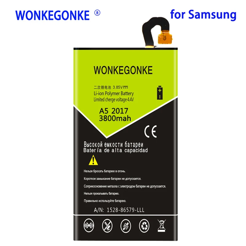 WONKEGONKE 3800mah EB-BA520ABE Samsung GALAXY A5 2017 A520F SM-A520F 2017 Edition baterija