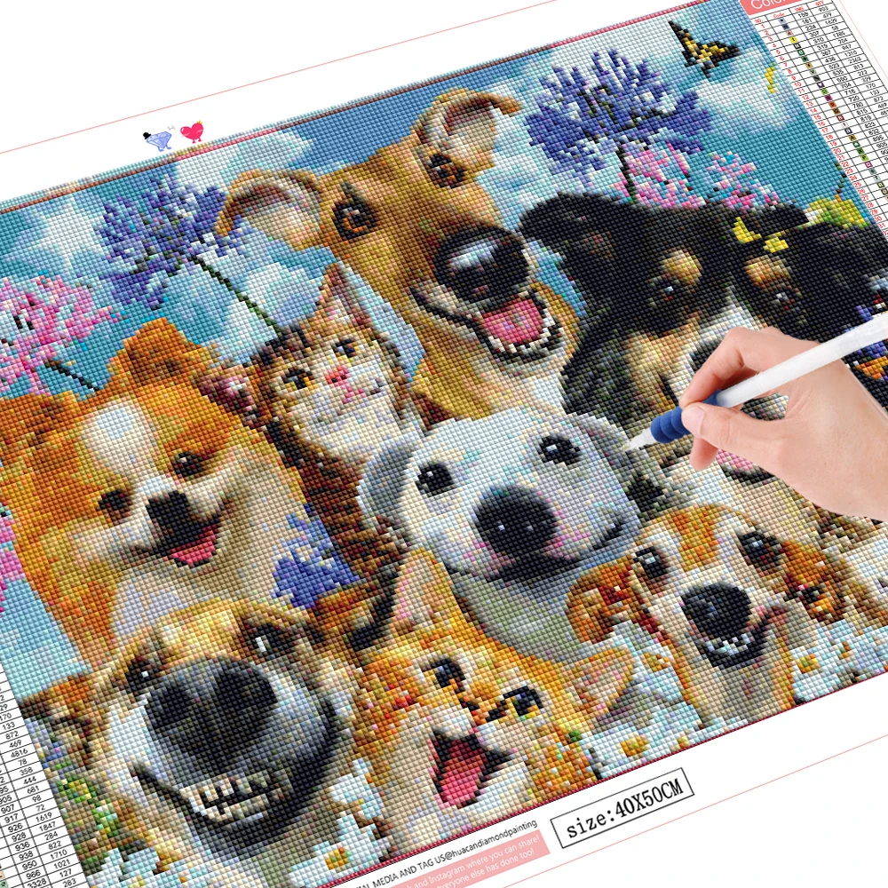 HUACAN Diamond Siuvinėjimo Šuo kvadratiniu Gręžimo Parduoti Diamond Tapybos Gyvūnų Kryželiu Rinkinys Namų Puošybai Vaikų Dovanų