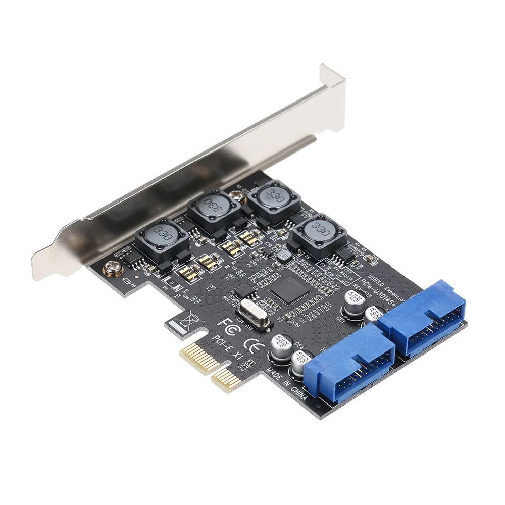 Super Greitis PCI Express Dual 20 Pin USB 3.0 Valdiklio plokštė PCI-E X1, 2-Ports USB 3.0 Antraštės Su Žemo Profilio Laikiklis