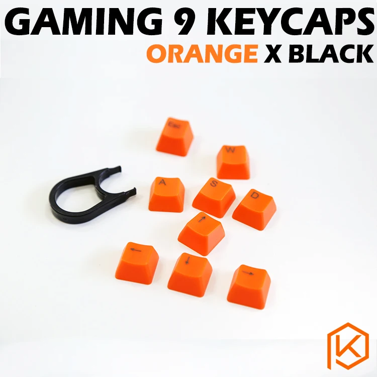 Automatinė klaviatūros keycaps lazerio orange žaidimų 9 abs klavišus esc wasd arrowkey oemprofile už gh60 xd64 87 104 96 tada68 xd75 xd84