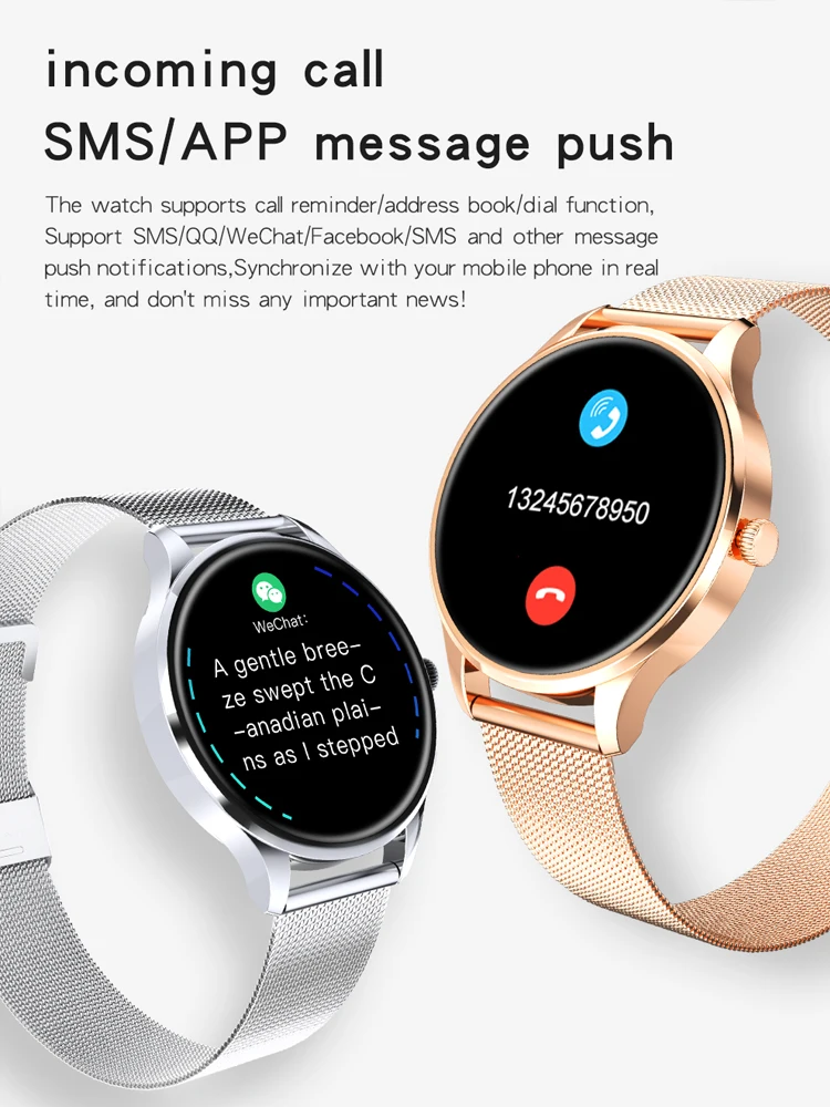 2021 Naujas Mados Smart Watch Moterų Aukso Širdies Ritmo Monitorius Miego Stebėjimo Porą Žiūrėti Fitness Tracker Smartwatch Moterims