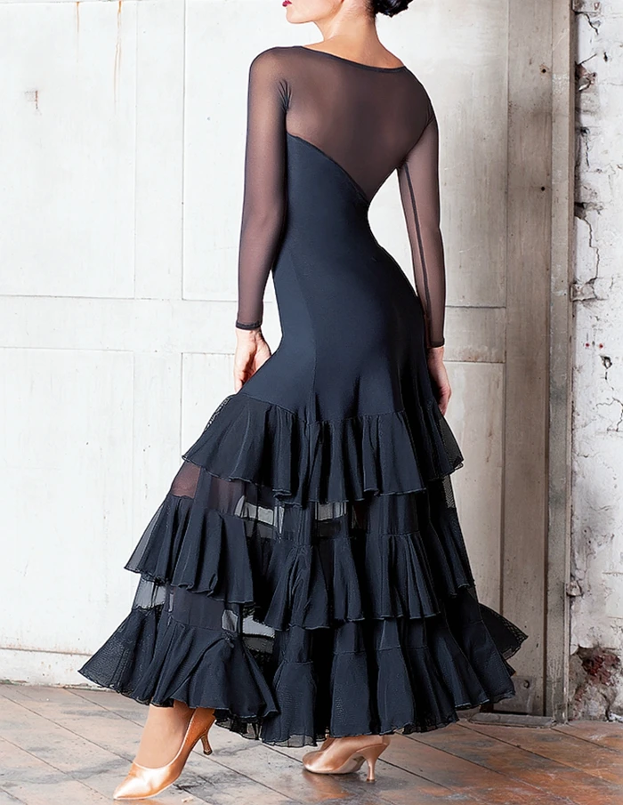 šokių suknelė moterims valsas šokio kostiumai foxtrot flamengo kostiumai flamenko suknelė mergaitėms ispanijos suknelė ispanija vaikams drabužių juoda