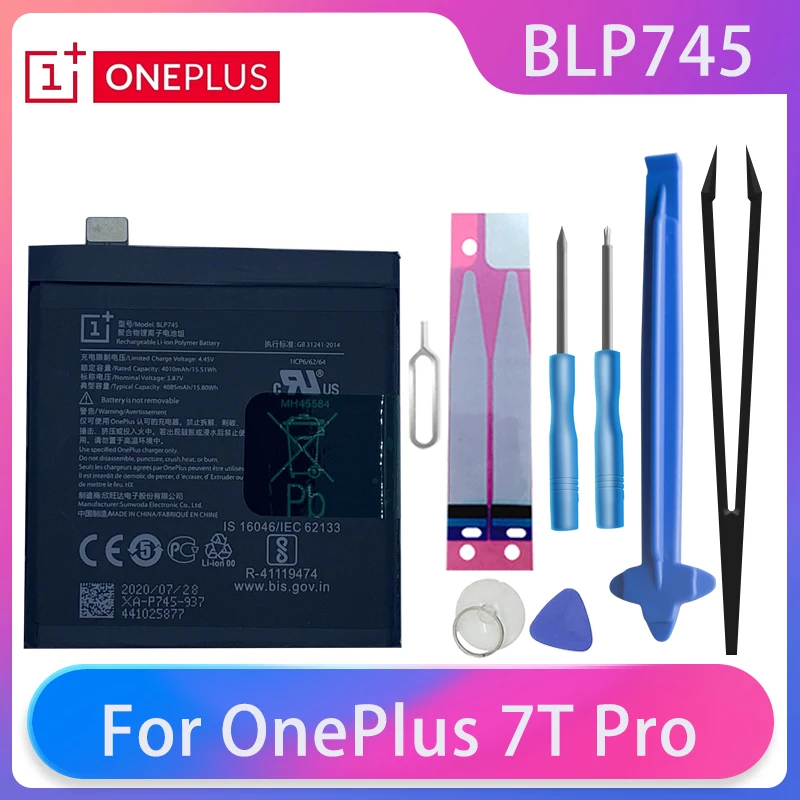 Originalus Oneplus 7T Pro Vienas Plius 7T PRO Telefono Baterija BLP745 4010mAh Didelės Talpos OnePlus Mobiliojo Telefono Baterijas Nemokamai Įrankiai