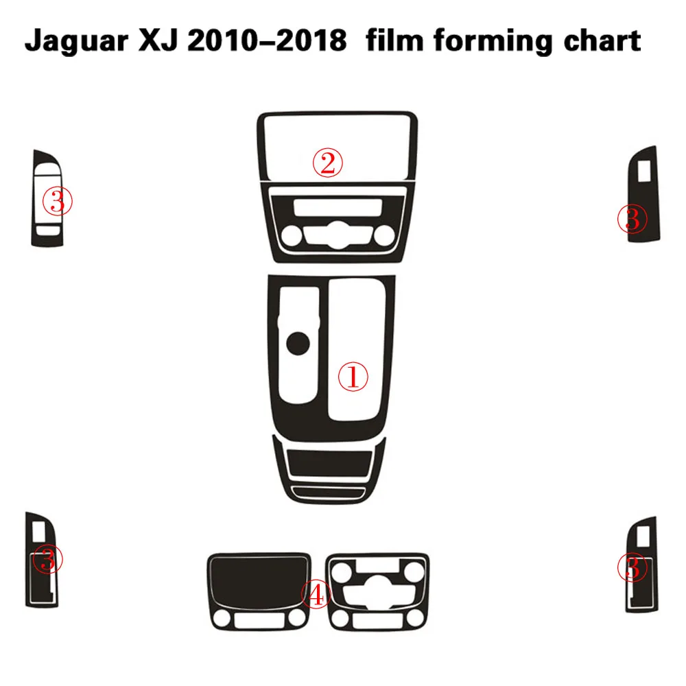 Automobilių Stiliaus 3D 5D Anglies Pluošto Automobilio Salono Konsolė Spalvų Kaita, Liejimo Lipdukas Lipdukai Jaguar XJ 2010-2018 m.