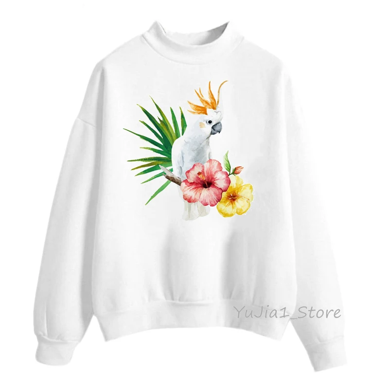 Mielas akvarelė Cockatiel dizaino hoodies moterų kawaii Papūga tukanas paukščių spausdinti palaidinukė žiemos hoody ladies užsakymą moletom