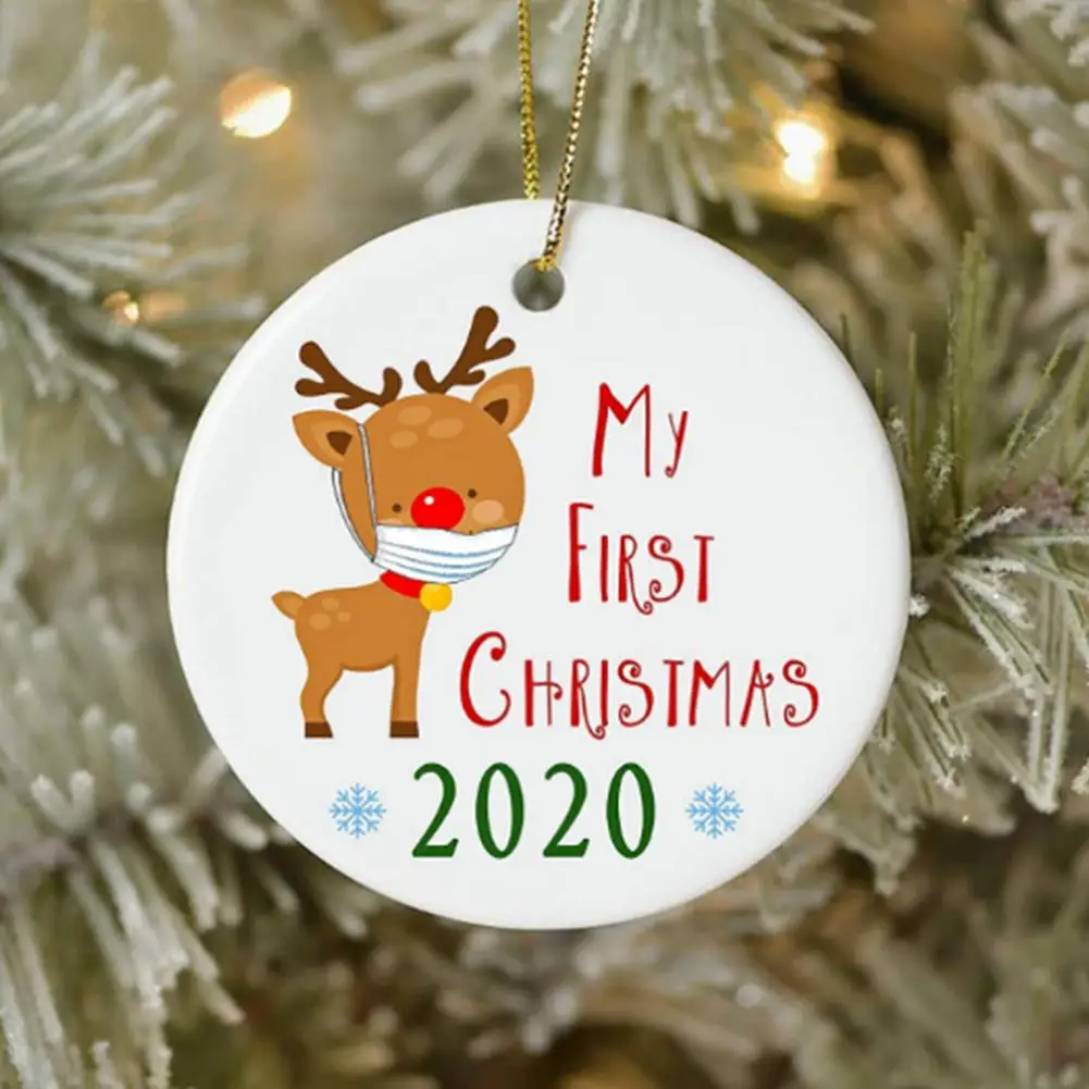 2020 Kalėdų Ornamentu Turas Keramikos Asmeniniams Kalėdų Eglutės Kabinti Apdailos Mielas Gelsvai Modelis Keramikos Amatų Pakabukas