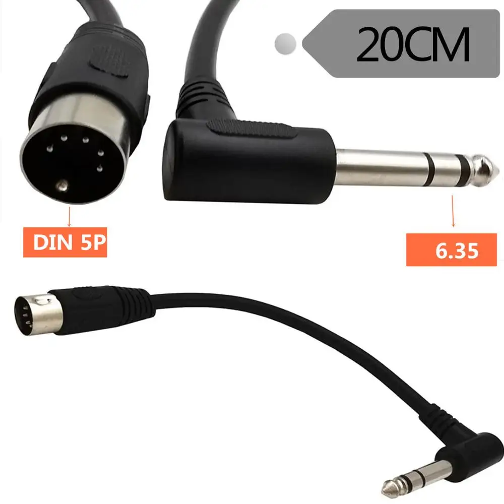 6.35 mm (1/4 Colio)TRS Stereo Jack Audio Kabelis Din 5 Pin MIDI Male Plug Aukštos Kokybės 0,2 m/1,5 m Mikrofono