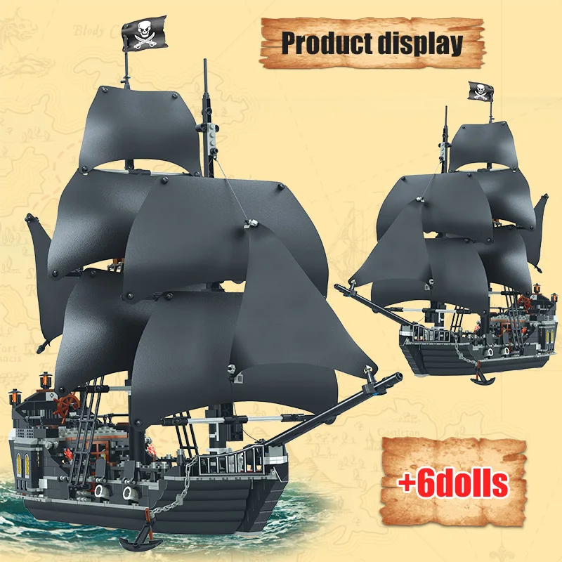 Black Pearl Laivo Piratų Laivai 4184 4195 Piratai Modelis Caribbeaned Statybiniai Blokai, Plytos, Gimtadienio Dovanos Vaikui Žaislus