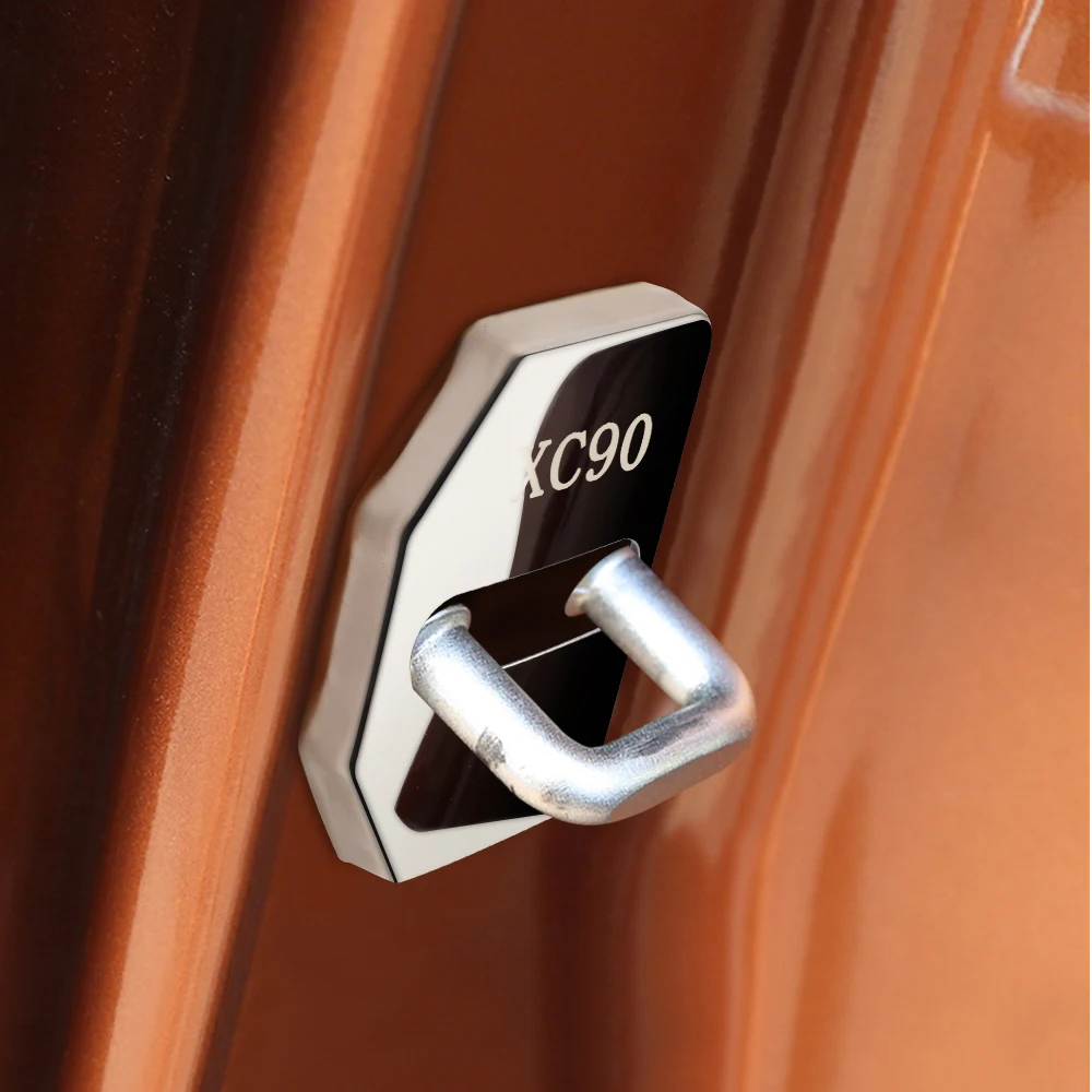 4pcs XC90 Logotipas Apsaugoti Sagtis Padengti Volvo XC90-2019 XC60 2018-2019 XC40 2019 V90-18 S90 Volvo Automobilių Durų spynos Dangtelį