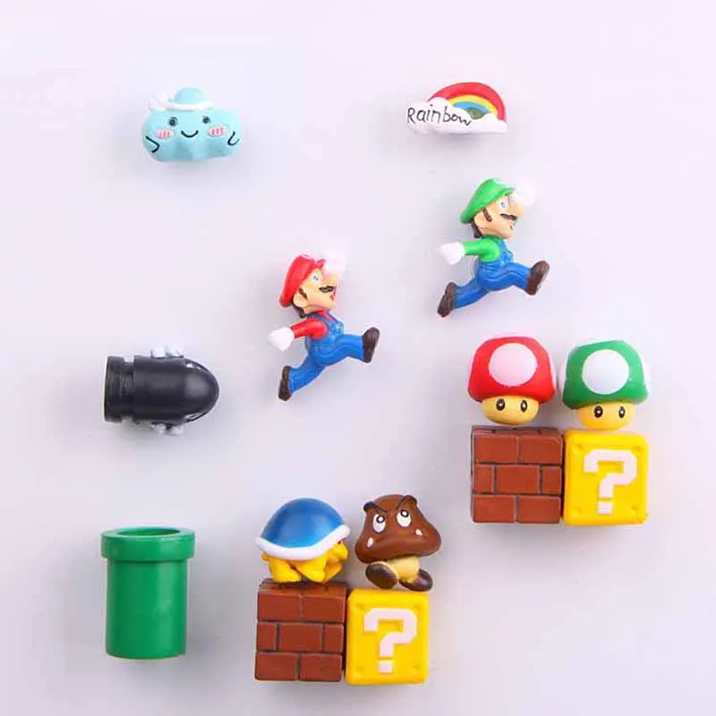 3D Super Mario Derva, Šaldytuvas Magnetai, Namų Dekoravimo, Ornamentų Figūrėlės Žaislai Vaikams Sienos Mario Magnetas Kulkos Plytų 1389