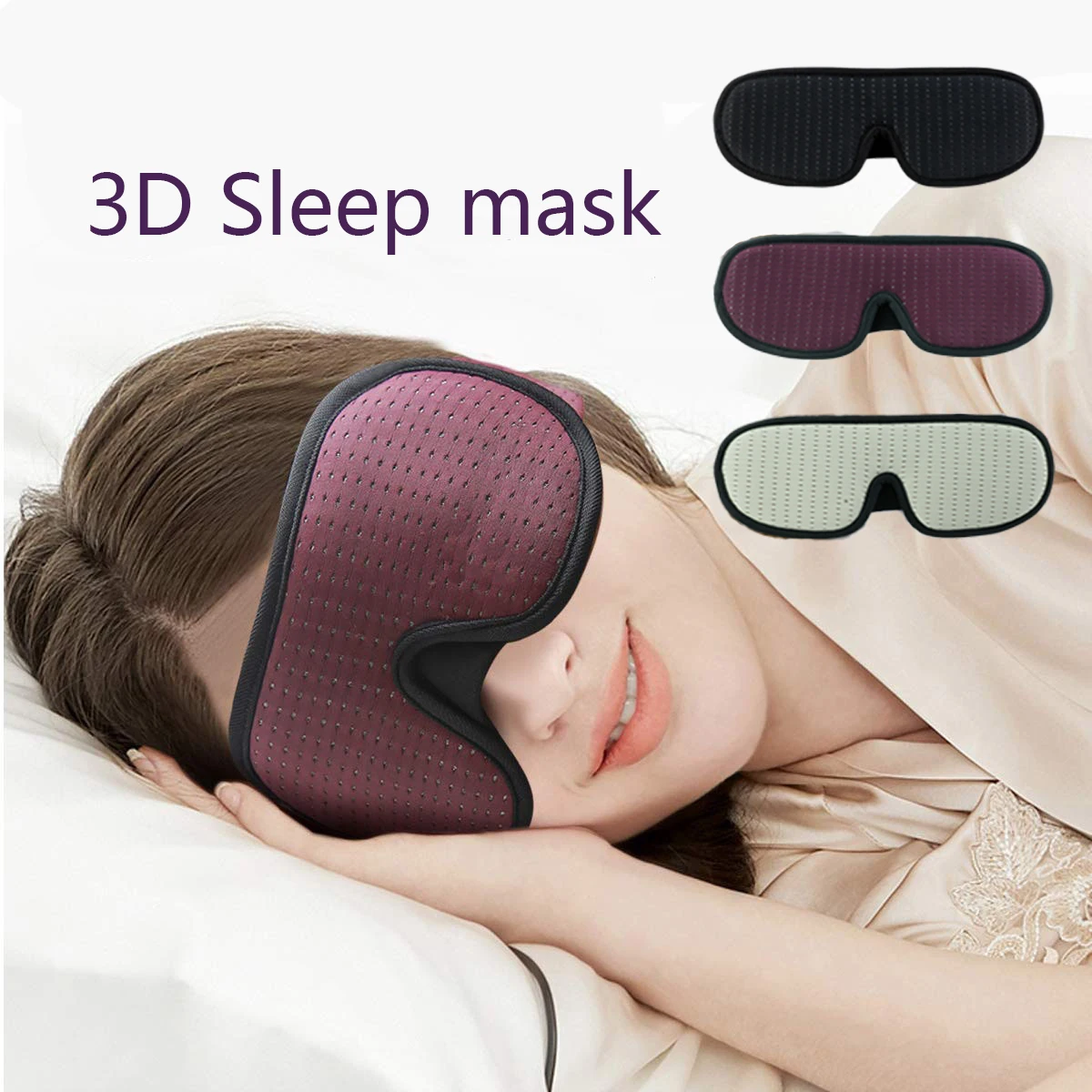 3D Miego Kaukė Blokuoti Šviesos Minkštas Kamšalu Miego Kaukė Akims Miega Aids užrištomis akimis Akių danga Miego Pleistras Akių Atsipalaidavimo