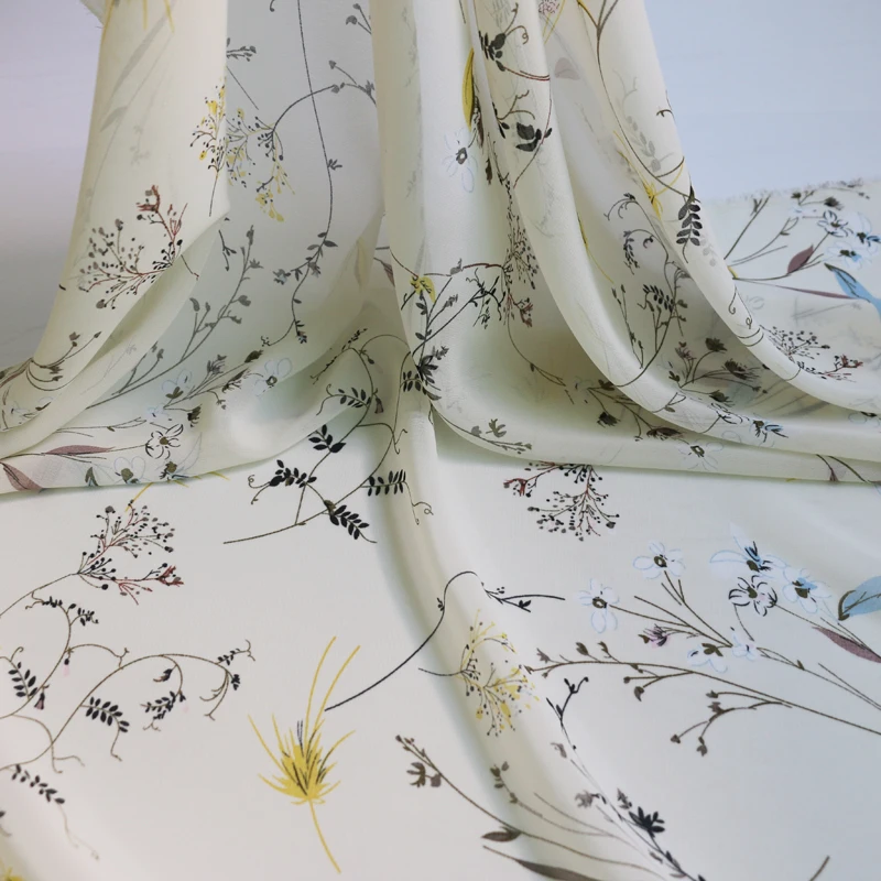 Elegantiškas Gėlių Vasaros Marškinėliai Audiniai Šifono 100cm*148cm