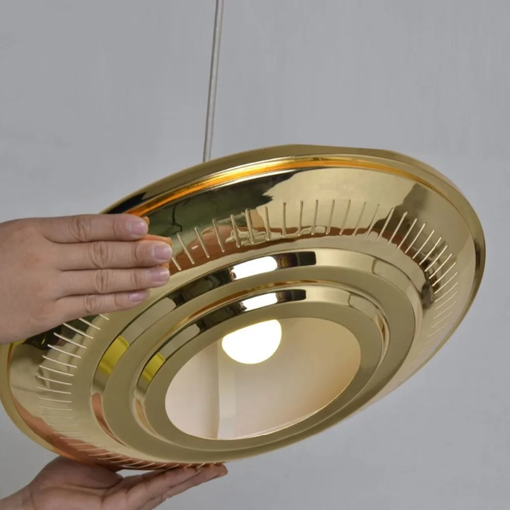Modernūs, Prabangūs, Aukso LED Pakabukas Šviesos NSO, skraidančios lėkštės Formos Droplight Miegamasis/Bar/Kavinė Meno Dekoratyvinis Apšvietimas Rungtynių