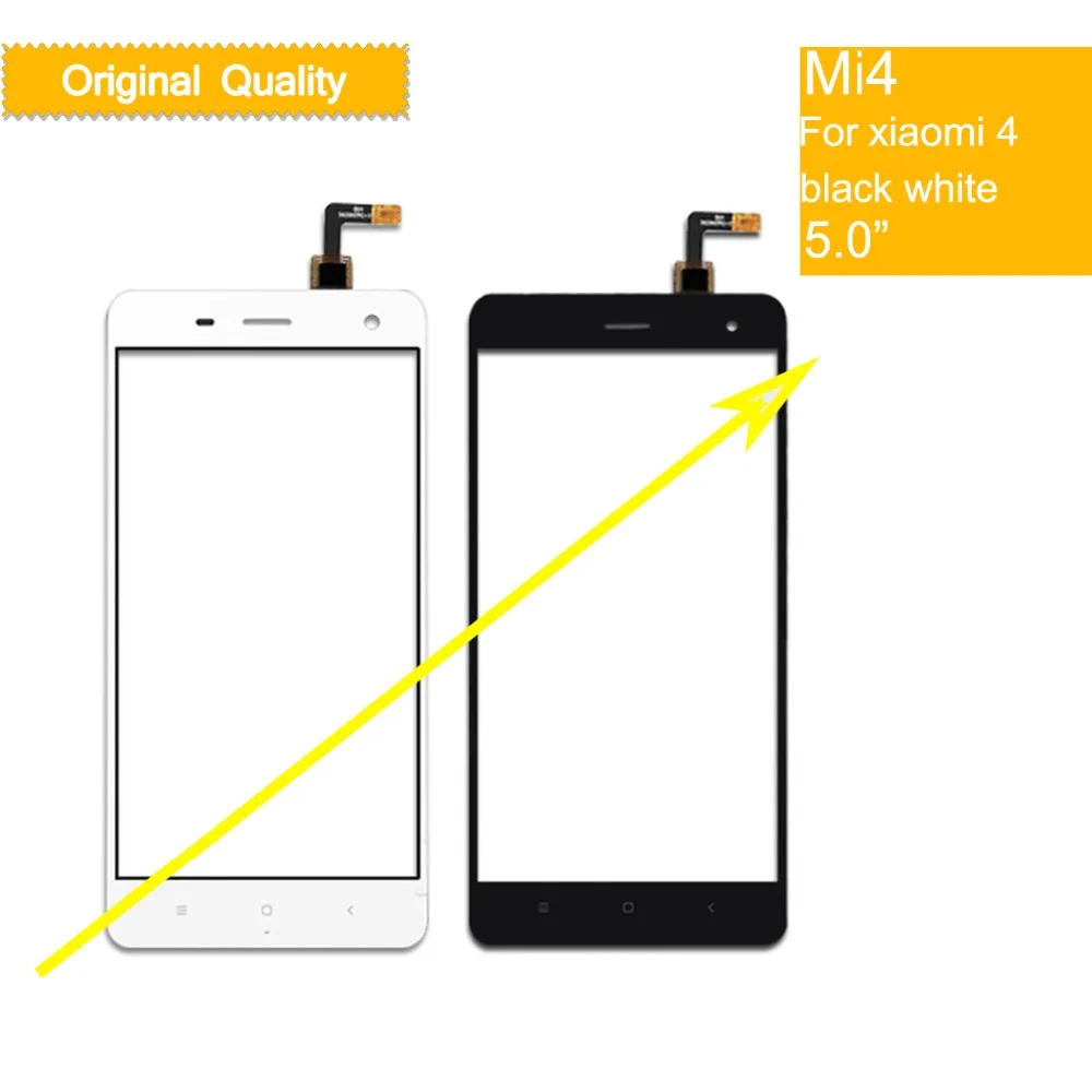 Felfial Originalas TouchScreen Už Xiaomi Mi4 Mi 4 M4 Jutiklinis Ekranas skaitmeninis keitiklis Touch Panel Jutiklis Priekinio Stiklo Objektyvas juoda balta
