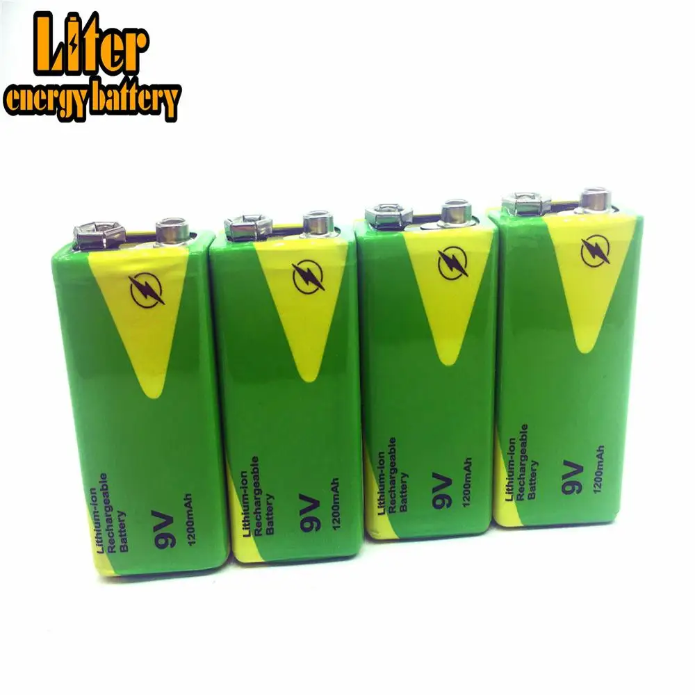 1/2/4 4.8x2.6x1.7cm ličio Baterija 9V 1200mAh Ilgas Tarnavimo laikas Baterijos Pakeitimas 9 V, 1200mAh, Dūmų Detektoriai Signalizacijos Žaislai baterija