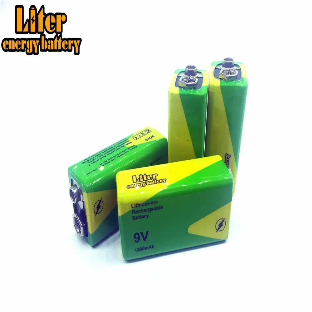 1/2/4 4.8x2.6x1.7cm ličio Baterija 9V 1200mAh Ilgas Tarnavimo laikas Baterijos Pakeitimas 9 V, 1200mAh, Dūmų Detektoriai Signalizacijos Žaislai baterija