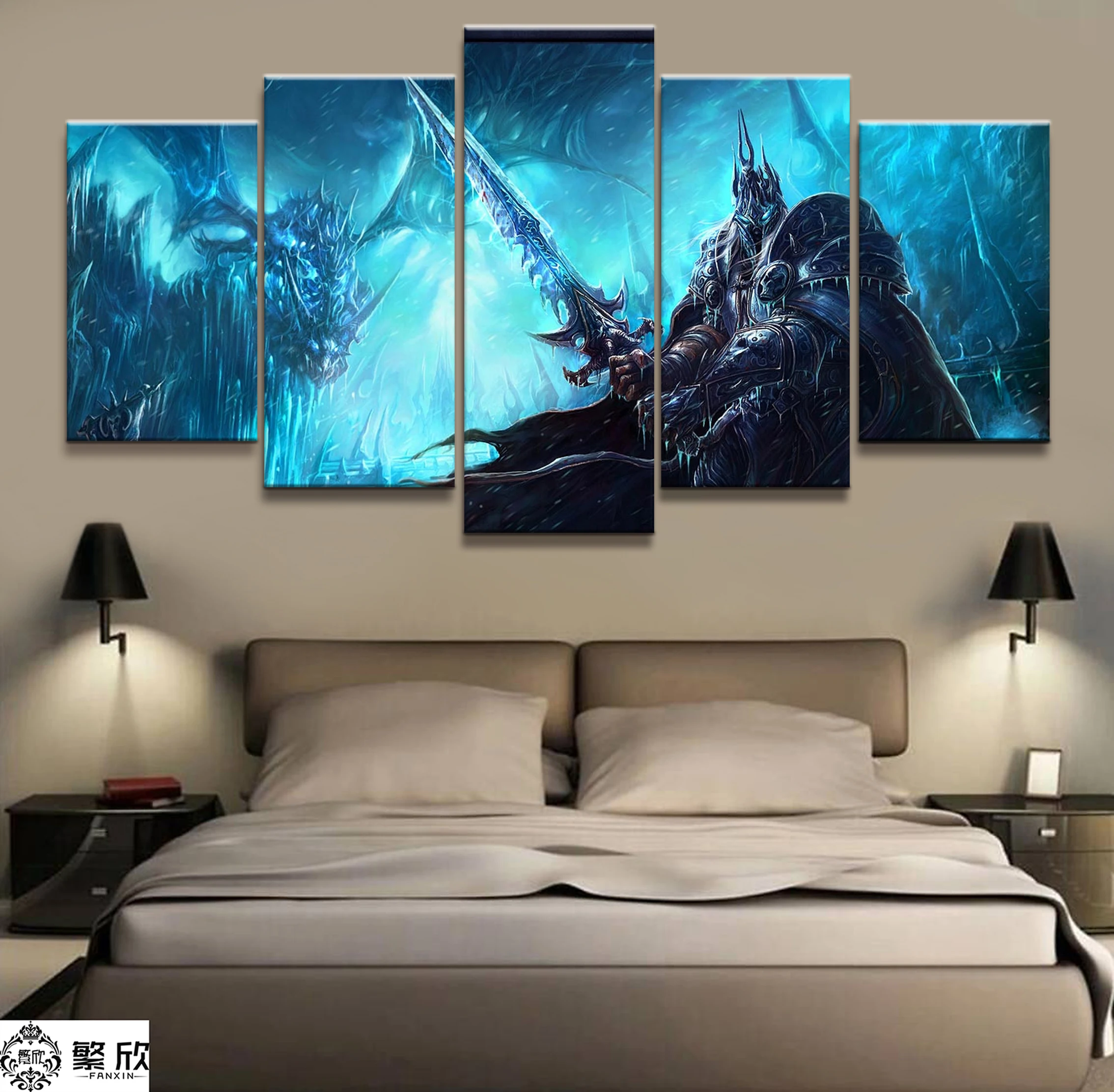 5 Gabalas Vaizdo Žaidimas WOW Warcraft DOTA 2 Tapybos Plakatas Dekoratyvinės Sienų Meno Kambario Sienų Dekoras Drobė, tapyba didmeninės