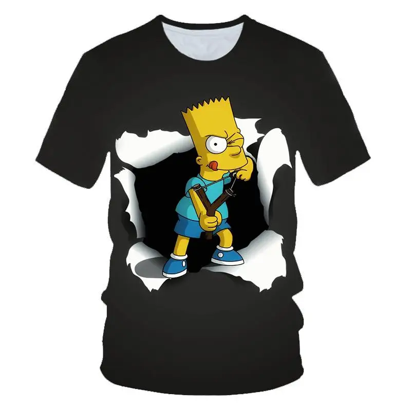 Naujas vyrų moterų nutukimo T-shirt Simpson Spausdinti 3D marškinėliai Harajuku juokingas animacinių filmų Simpsonų T-shirt Apvalus kaklas trumpas rankovėmis atsitiktinis Marškinėlius