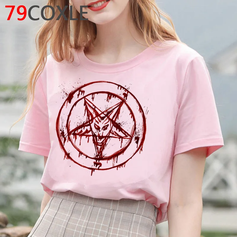 Demonas, Šėtono Marškinėliai Moterims Siaubo Mirties Baisu Velnias Juokingas T-shirt Satanism Grim Reaper Satanist Svetimų Grafika Viršuje Marškinėlius Moteris