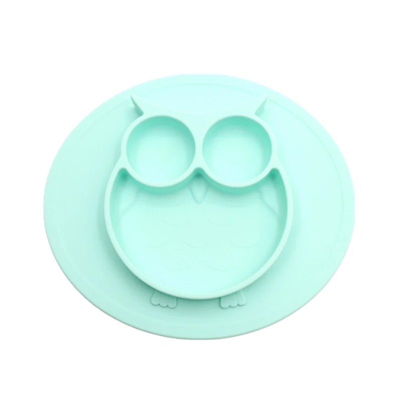 Kūdikių silikono plokštė patiekalų šėrimo dubenėlį su siurbtukas stipri, lipni suskirstyti anti-slip maisto plokštė silikagelio vaikams, stalo reikmenys