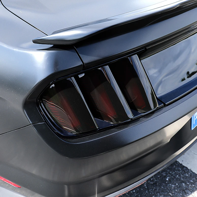 Akrilo Automobilio Galiniai Šviesos Lempos Dangtelio Raštas Lipdukas Rūkyti Juoda 6Pcs Auto Reikmenys Ford Mustang 2016 2017