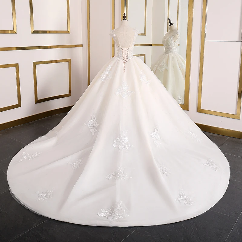 Fansmile Chalatas de Mariee Princesse de Luxe Vestuvių Suknelė Princesė Reljefiniai Vestuvių Suknelės FMV-094T