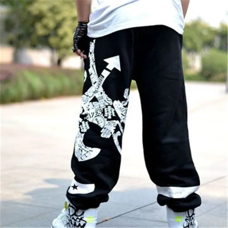 Hip-Hop Baggy Kelnės Vyrams Spausdinti Didelius Dydis 3XL Šokių Pantalone Vyrų Atsitiktinis Palaidų Elastinga Juosmens Lašas Tarpkojo Sweatpants RM50238