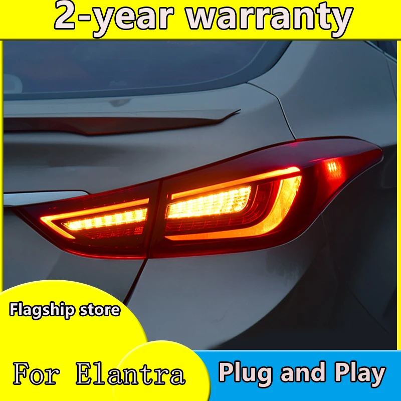 Automobilių Žibintų, skirta Hyundai Elantra Žibintai 2011-2016 už Elantra LED Uodega Lempos+Posūkio Signalo+Stabdžiu+Atvirkštinės LED šviesos