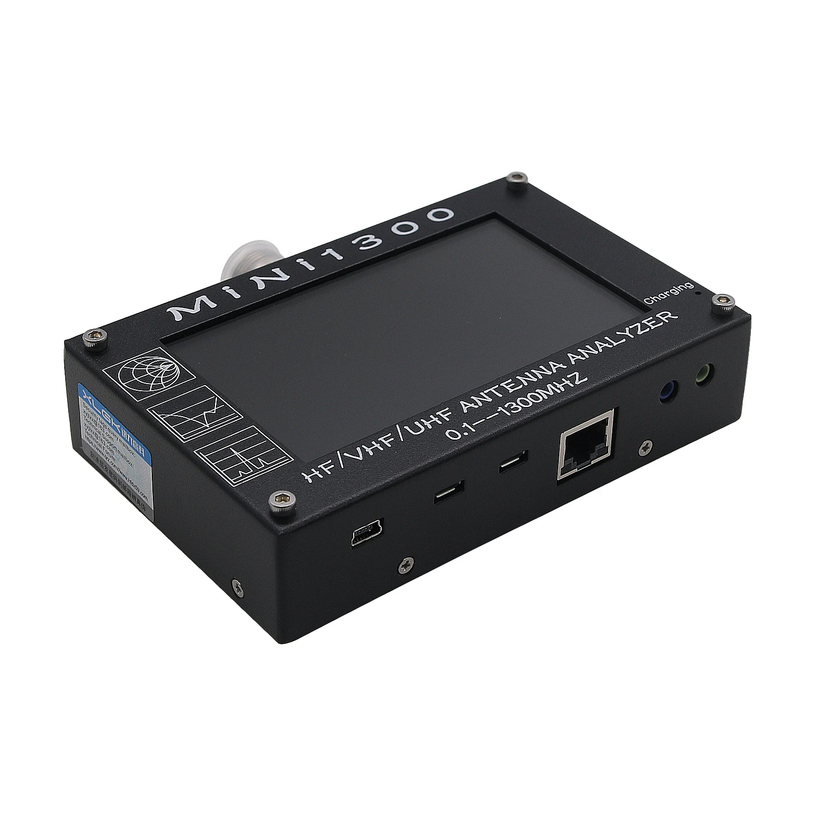 TZT Mini 1300 HF/VHF/UHF Antena Analizatorius 0.1-1300MHz su 4.3 colių TFT LCD Jutiklinis Ekranas