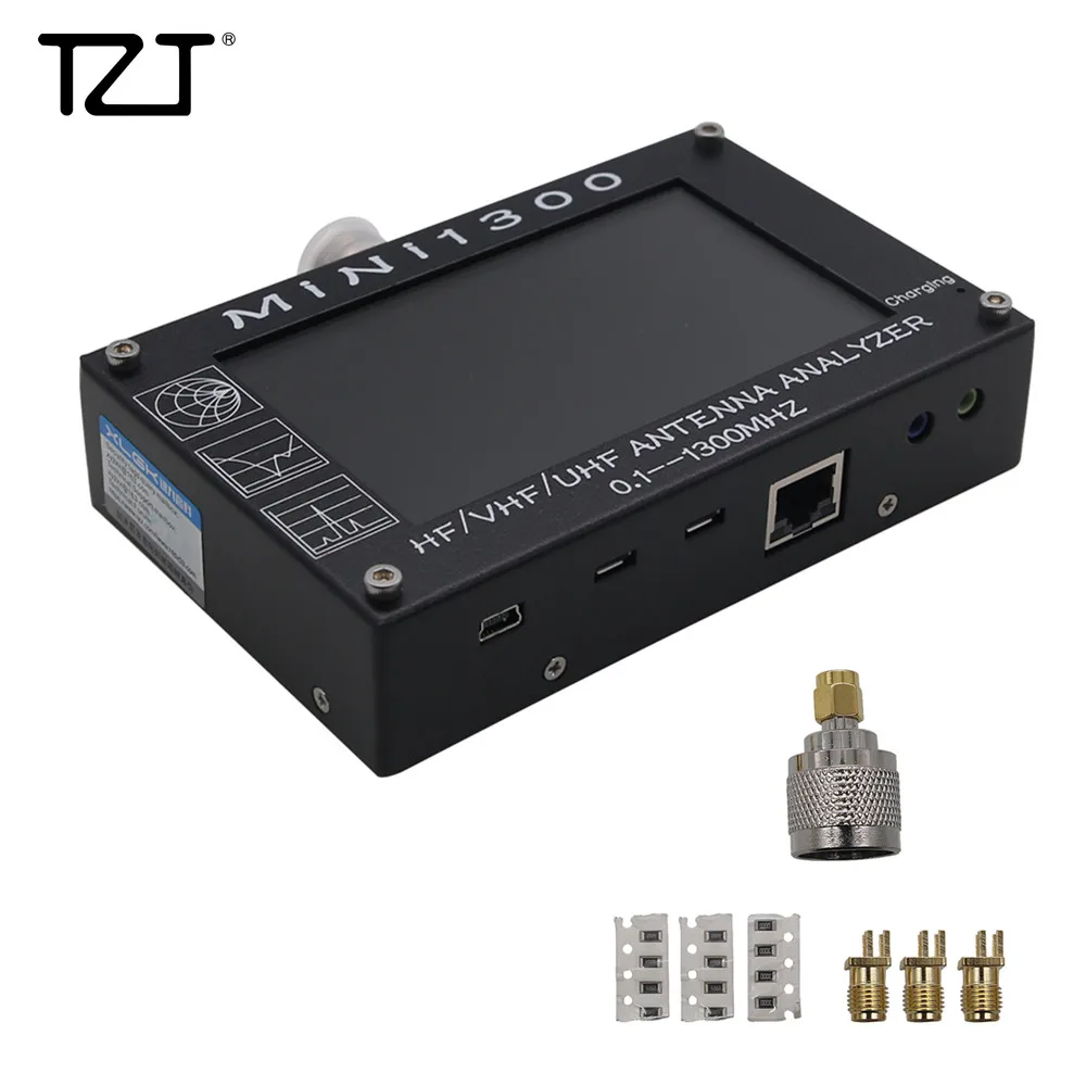TZT Mini 1300 HF/VHF/UHF Antena Analizatorius 0.1-1300MHz su 4.3 colių TFT LCD Jutiklinis Ekranas