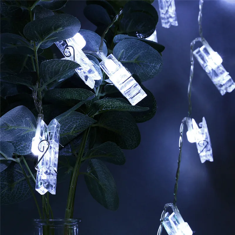 Girlianda Priedai Styginių Lighs LED Pasakų Granules, 50pcs Krepšys-Plastikinis Clothespins ir Vyšnių Žiedų Žiedai